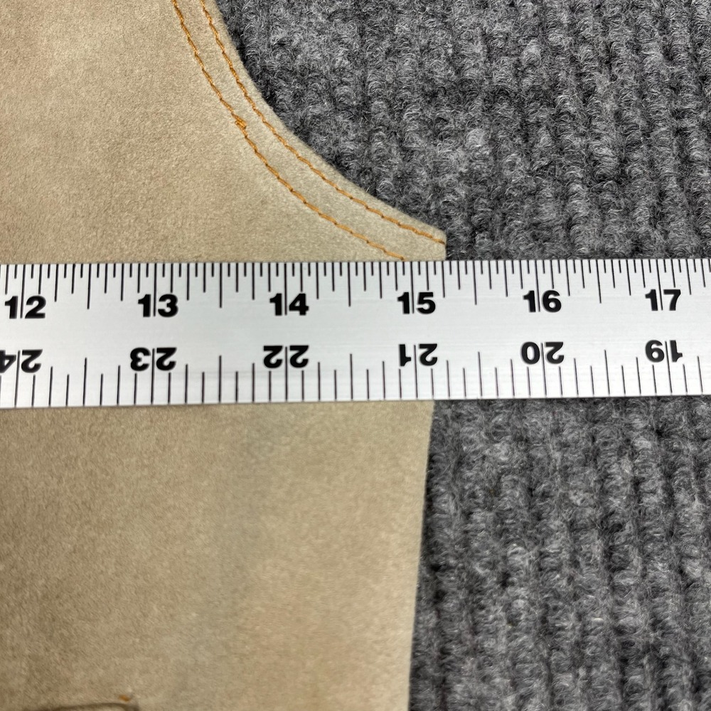 Vtg I. Magnin Vest Womens S Tan Suede Leather Metal Snap Western Boho Italy Made - Picture 5 of 6